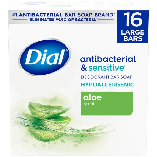 Dial Antibacterial Bar Soap, Aloe Scent, 4 oz., 16 ct. - Image 5