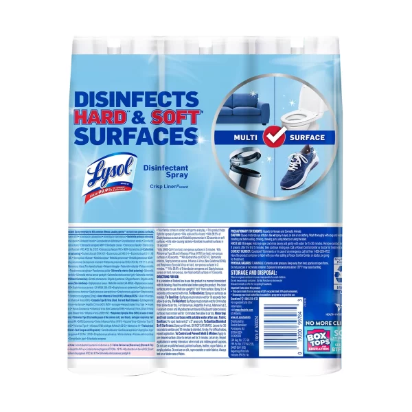 Lysol Disinfectant Spray, Crisp Linen 19 oz., 3 pk. - Image 4