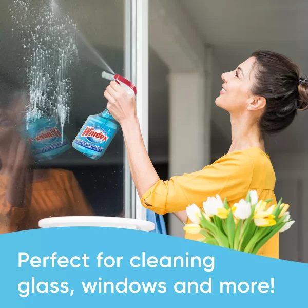 Windex Original Glass Cleaner, 1 spray bottle + 128 fl. oz. Refill - Image 5