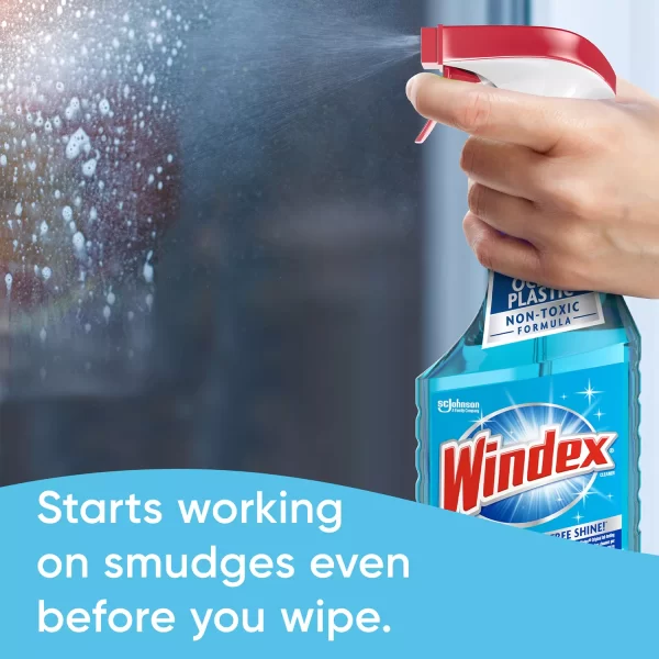 Windex Original Glass Cleaner, 1 spray bottle + 128 fl. oz. Refill - Image 2