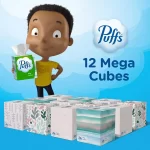 Puffs Plus Lotion 2-Ply Facial Tissues 12 Cube Boxes, 72 tissues/box