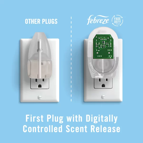 Febreze Fade Defy PLUG Air Freshener, Linen & Sky + Gain Original 1 Warmer + 5 Refills - Image 7