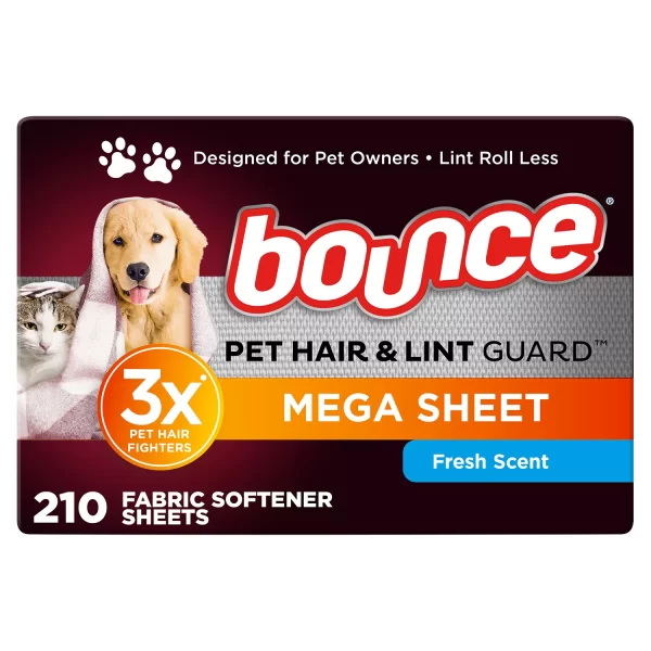 Bounce Pet Hair & Lint Guard Mega Dryer Sheets, Fresh Scent, 210 ct. - Image 6