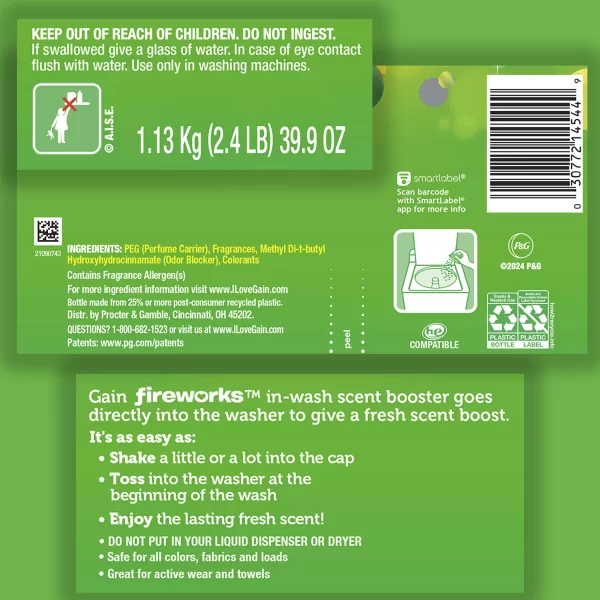 Gain Fireworks In-Wash Scent Booster Beads, Original Scent, 39.9 oz - Image 8