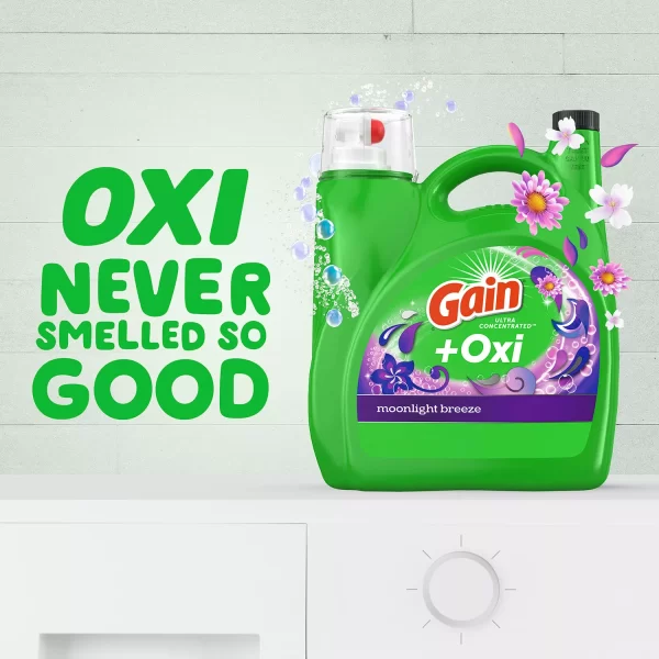 Gain + Oxi Liquid Laundry Detergent, Moonlight Breeze, 159 Loads, 170 fl. oz. - Image 6