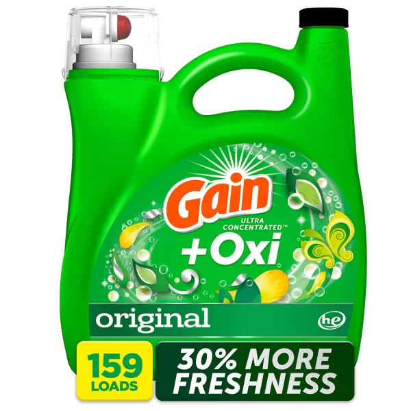 Gain + Oxi Liquid Laundry Detergent, Original, 159 Loads, 170 fl. oz. - Image 4