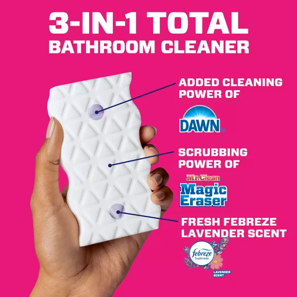 Mr. Clean Magic Eraser 2-in-1 Bathroom Cleaner Sponge, Lavender, 11 ct. - Image 4