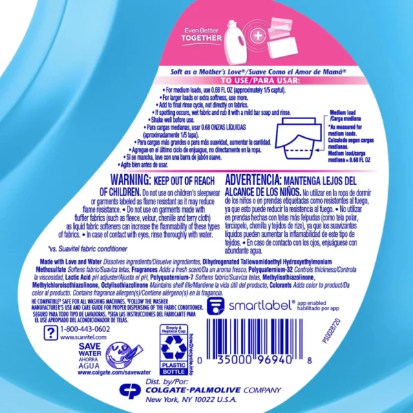 Suavitel Advanced Liquid Fabric Softener, Field Flowers Scent, 160 fl. oz., 235 loads - Image 3