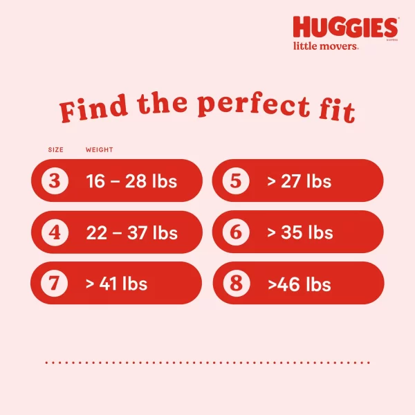 Huggies Little Movers Baby Diapers, Size 3-8 - Image 9