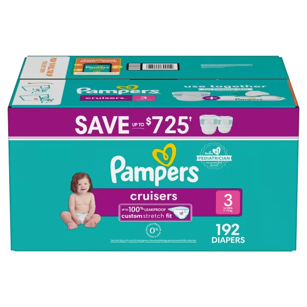 Pampers Cruisers Stay-Put Fit Diapers, Sizes:3-7 - Image 4