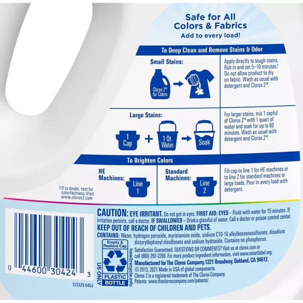 Clorox 2 for Colors Free & Clear Stain Remover, 90 loads, 112 fl. oz. - Image 3