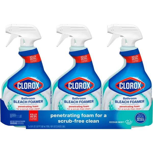 Clorox Bathroom Bleach Foamer, Ocean Mist, 3 ct., 90 fl. oz. - Image 8