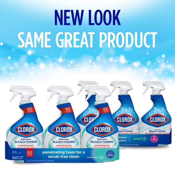 Clorox Bathroom Bleach Foamer, Ocean Mist, 3 ct., 90 fl. oz. - Image 6