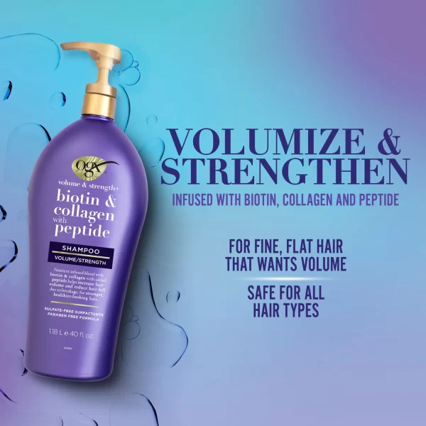 OGX Volume & Strength + Biotin & Collagen Shampoo, 40 fl. oz. - Image 4