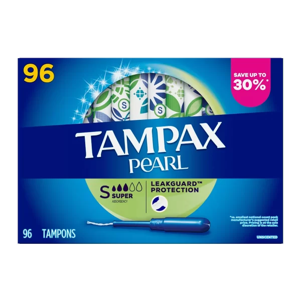 Tampax Pearl Super Tampons, Unscented, 96 ct. - Image 4