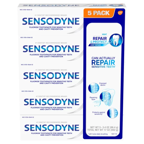 Sensodyne Repair & Protect Toothpaste for Sensitive Teeth, 3.4 oz., 5 pk. - Image 3