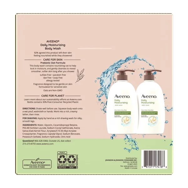 Aveeno Daily Moisturizing Body Wash, 33 fl. oz., 2 pk. - Image 8