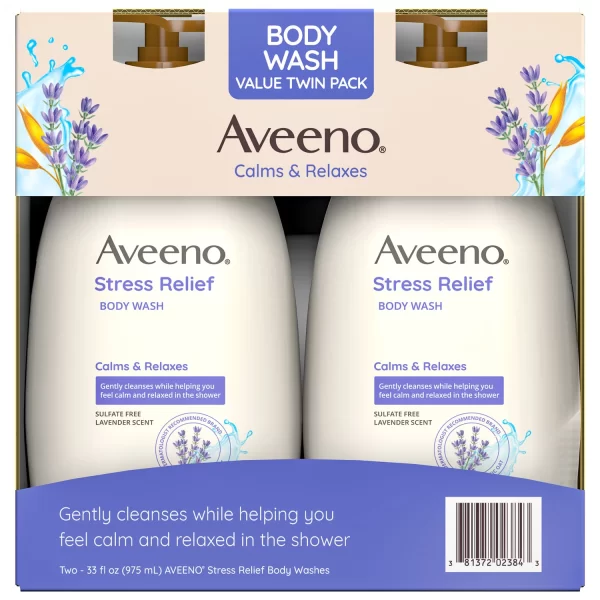 Aveeno Stress Relief Body Wash, 33 fl. oz., 2 pk. - Image 6