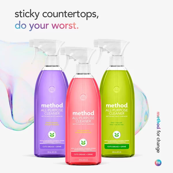 Method All Purpose Cleaner, Pink Grapefruit, 28 fl. oz. Spray Bottle + Refill, Total 96 fl. oz. - Image 2