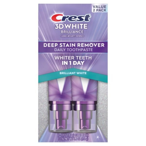 Crest 3DWhite Brilliance Deep Stain Remover Brilliant White Toothpaste - 3.1oz/2pk - Image 5