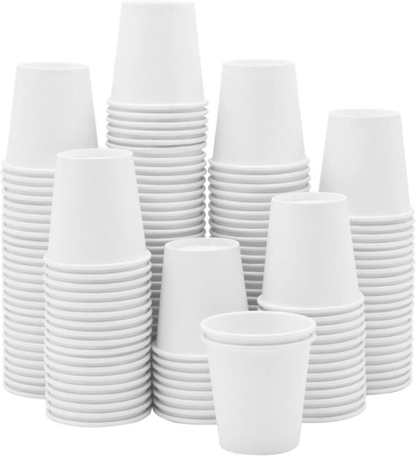 GUSTO [3 oz. - 300 Count White Small Paper Cups, Disposable Mini Bathroom Mouthwash Cups - Eco-Friendly and Versatile (Formerly Comfy Package) - Image 3