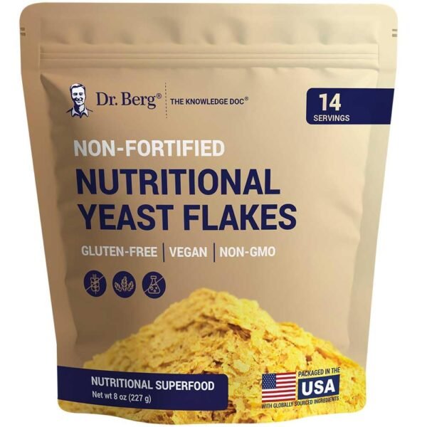 Dr. Berg Premium Nutritional Yeast Flakes - Delicious Non-Fortified Nutritional Yeast with Naturally Occurring B Vitamins - 8oz - Image 4