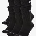 Nike Everyday Plus Cotton Cushioned Crew Socks (6 Pair) (Black, Large)