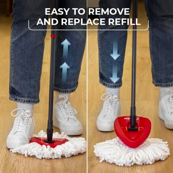 O-Cedar EasyWring Microfiber Spin Mop, Bucket Floor Cleaning System, Red, Gray, Standard - Image 6