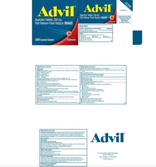 360 Advil Coated Tablets 200 Mg Pain Reliever - Image 3