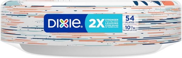 Dixie Large Paper Plates, 10 Inch, 86 Count, 2X Stronger*, Microwave-Safe, Soak-Proof, Cut Resistant, Disposable Plates For Everyday Breakfast, Lunch, & Dinner Meals - Image 3