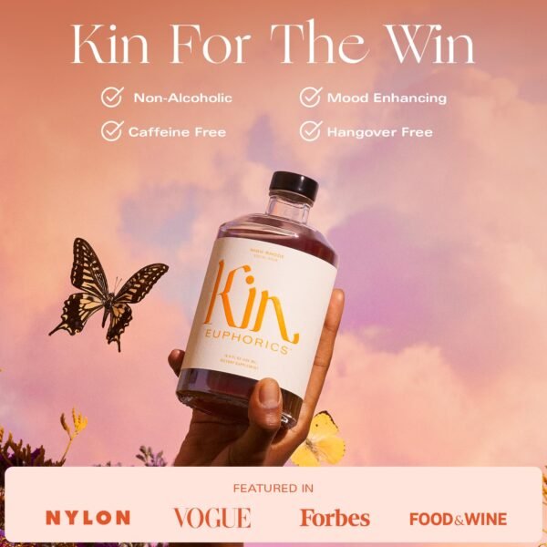 Kin Euphorics High Rhode Non-Alcoholic Aperitif | Elevate Your Social Hour | Adaptogens, Nootropics & Botanicals | Rhodiola Rosea, 5-HTP, GABA | Citrus, Bitters & Spices | 16.9 fl oz - Image 3