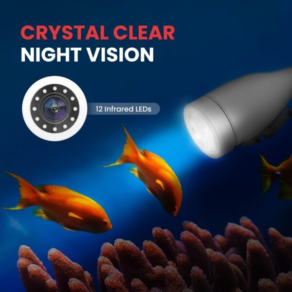 Underwater Fishing Camera, Live Scope Deeper Fishing Line Fish Finder, Go Fish Ice Depth Video Camera For Boats, 7'' Portable LCD Monitor, IP68 Water-Resistant, Includes Carrying Case, Sunshield Cover - Image 5
