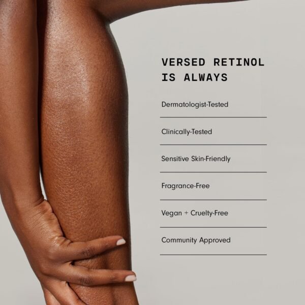 Versed Press Restart Retinol Body Lotion, 2 Pack - Skin Firming Lotion with Cocoa Butter, Squalane & Vitamin E - Lightweight All-Over Body Moisturizer for Aging Dry Skin (6 Oz Each, 2 Products) - Image 4