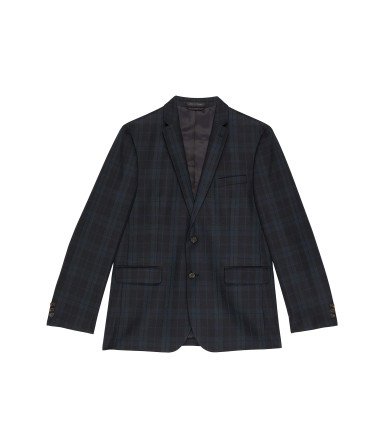 Lauren Ralph Lauren Boy's Plaid Sportcoat (Big Kids) Navy/Green 12 Big Kid
