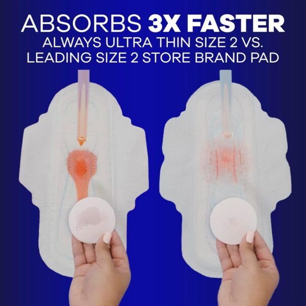 Always Ultra Thin Overnight Pads with Wings, Size 4, Overnight, 96 Count - Image 3