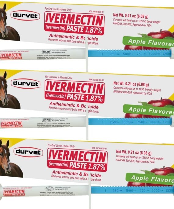 Ivermectin Paste - Horse Wormer 6.08 Grams (3-Pack) + TL Bundles Sticker Included