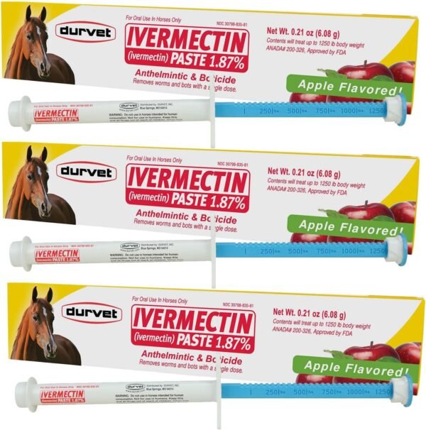 Ivermectin Paste - Horse Wormer 6.08 Grams (3-Pack) + TL Bundles Sticker Included