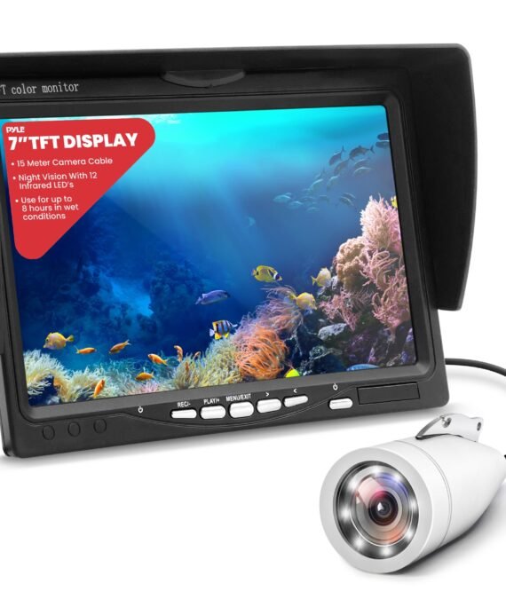 Underwater Fishing Camera, Live Scope Deeper Fishing Line Fish Finder, Go Fish Ice Depth Video Camera For Boats, 7'' Portable LCD Monitor, IP68 Water-Resistant, Includes Carrying Case, Sunshield Cover