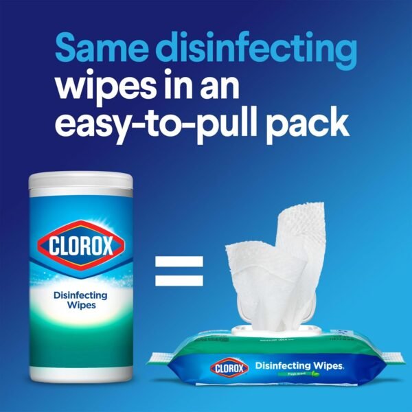 Clorox Disinfecting Wipes, Bleach Free, Household Essentials, Fresh Scent, Moisture Seal Lid, 75 Cleaning Wipes, Pack of 3 (New Packaging) - Image 10