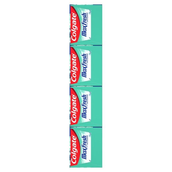 Colgate Max Fresh Whitening Toothpaste with Mini Strips, Clean Mint Toothpaste for Bad Breath, Helps Fight Cavities, Whitens Teeth, and Freshens Breath, 6.3 Ounce (Pack of 4) - Image 2