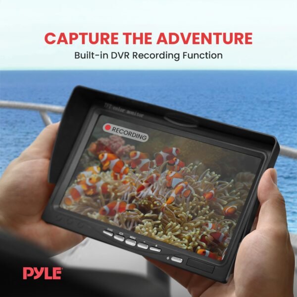Underwater Fishing Camera, Live Scope Deeper Fishing Line Fish Finder, Go Fish Ice Depth Video Camera For Boats, 7'' Portable LCD Monitor, IP68 Water-Resistant, Includes Carrying Case, Sunshield Cover - Image 2