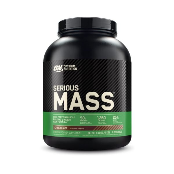 Optimum Nutrition Serious Mass, Weight Gainer Protein Powder, Mass Gainer, Vitamin C and Zinc for Immune Support, Creatine, Chocolate, 6 Pound (Packaging May Vary) - Image 6