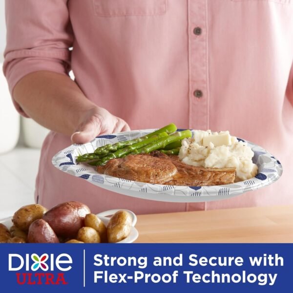 Dixie Ultra, Large Paper Plates, 10 Inch, 172 Count, 3X Stronger, Heavy Duty, Microwave-Safe, Soak-Proof, Cut Resistant, Disposable Plates For Heavy, Messy Meals - Image 6