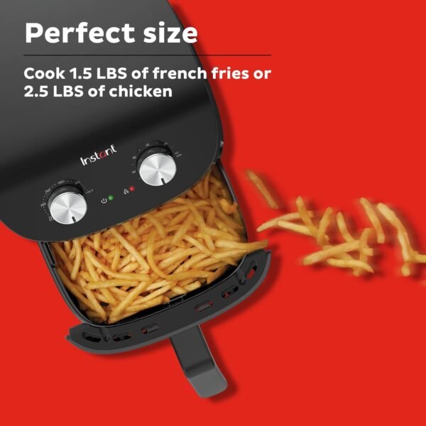 Instant Pot Essentials 4QT Air Fryer with EvenCrisp Technology that Crisps and Reheats, Easily Adjust Time & Temperature For Quick Meals, 100+ In-App Recipes, from the Makers of Instant Pot, Black - Image 4