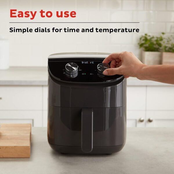 Instant Pot Essentials 4QT Air Fryer with EvenCrisp Technology that Crisps and Reheats, Easily Adjust Time & Temperature For Quick Meals, 100+ In-App Recipes, from the Makers of Instant Pot, Black - Image 7