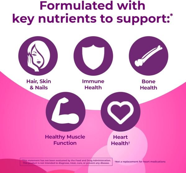 ONE A DAY Multi+ Hair, Skin & Nails, Multivitamin + Boost of Support for Healthy Hair, Skin & Nails with Biotin and Vitamins A, C, E & Zinc ,Gummy 120 Count (2 Month Supply) - Image 9