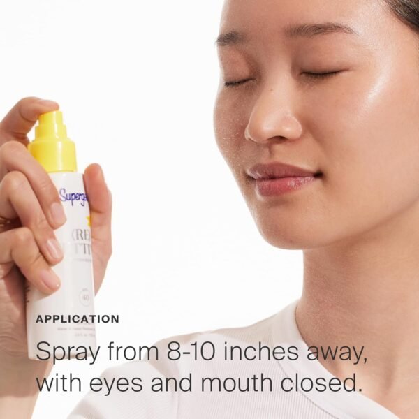 Supergoop! (Re) setting Refreshing Mist, 3.4 fl oz - SPF 40 PA+++ Facial Mist - Sets Makeup, Refreshes UV Protection & Helps Filter Pollution - Light, Natural Scent - Image 4