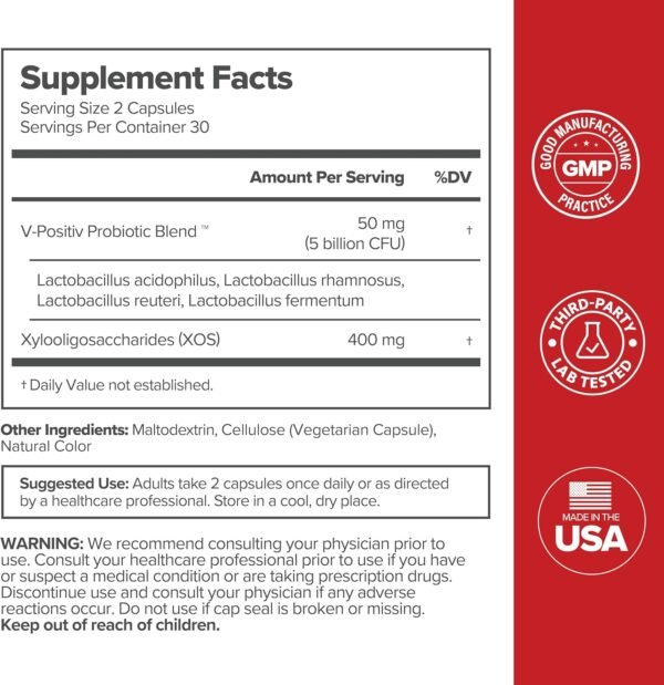 O Positiv URO Vaginal Probiotics for Women pH Balance with Prebiotics & Lactobacillus Probiotic Blend - Vaginal Health Supplement - Promote Healthy Vaginal Odor & Vaginal Flora, 60 Count (Pack of 1) - Image 4