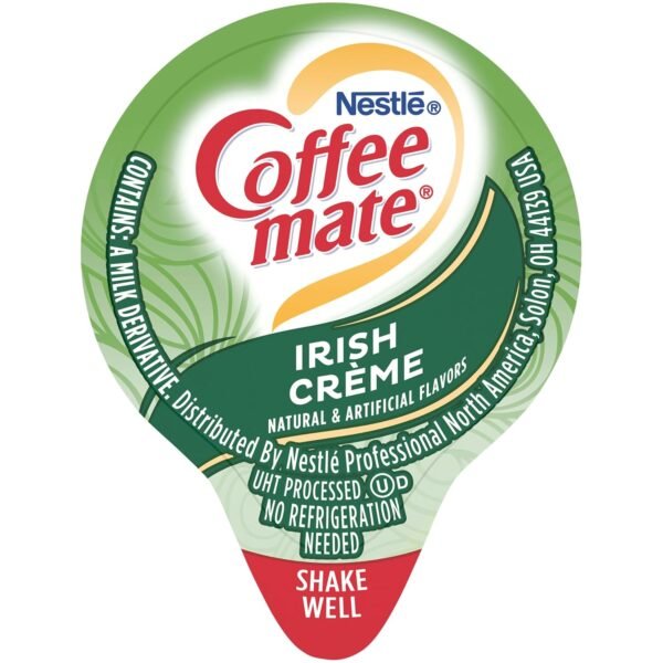 Nestle Coffee mate Coffee Creamer, Irish Creme, Concentrated Liquid Creamer Singles, Non Dairy, No Refrigeration, 0.375 fl oz Tubs (Pack of 180) - Image 6