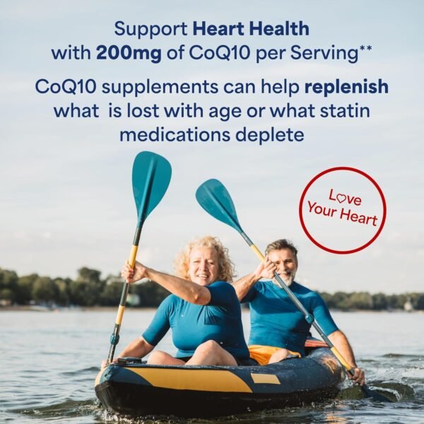 Puritan's Pride Coenzyme CoQ10 200mg, Dietary Supplement for Heart Health, Blood Pressure, Oral Gum Health, and Healthy Aging Support, 240 Rapid Release Softgels, 2-Pack - Image 6